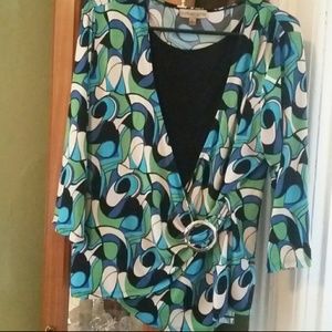 Notations Blouse With Built In Black Tank
